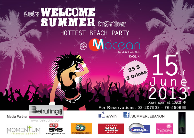 Beach party at Mocean kaslik, on the 15th of june